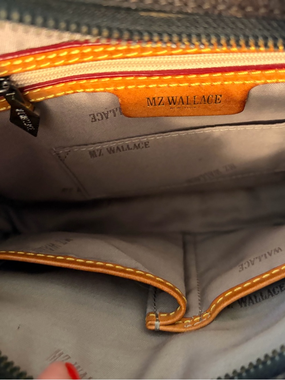 EUC MZ Wallace Brown Featherprint Shoulder/Crossbody Bag - Picture 7 of 11